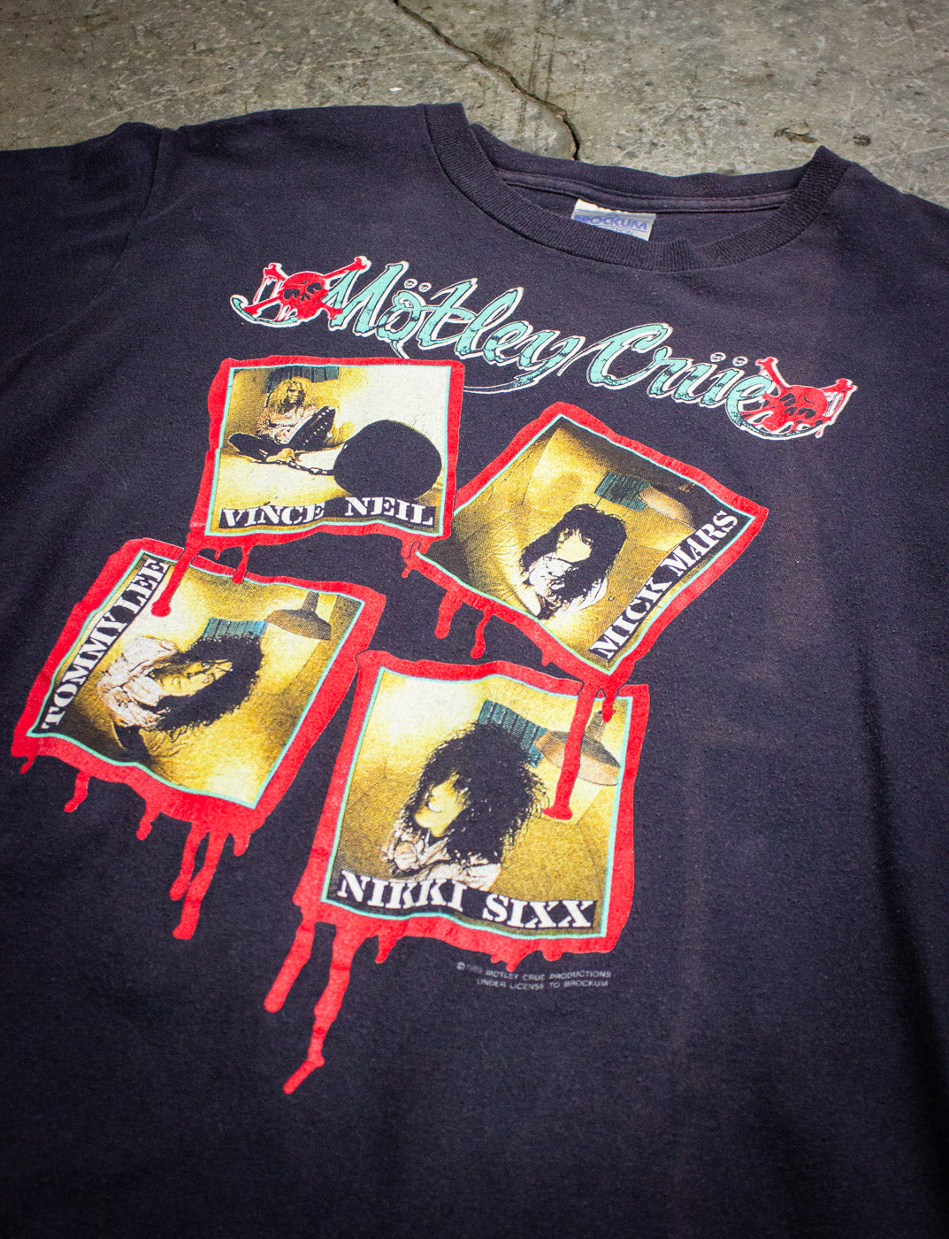 Vintage Mötley Crüe Kickstart My Heart Concert T Shirt 1989 Black Medium