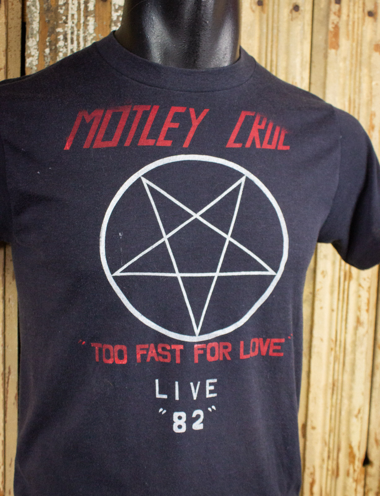 Vintage Motley Crüe Too Fast for Live Concert T Shirt 1982 Black Small