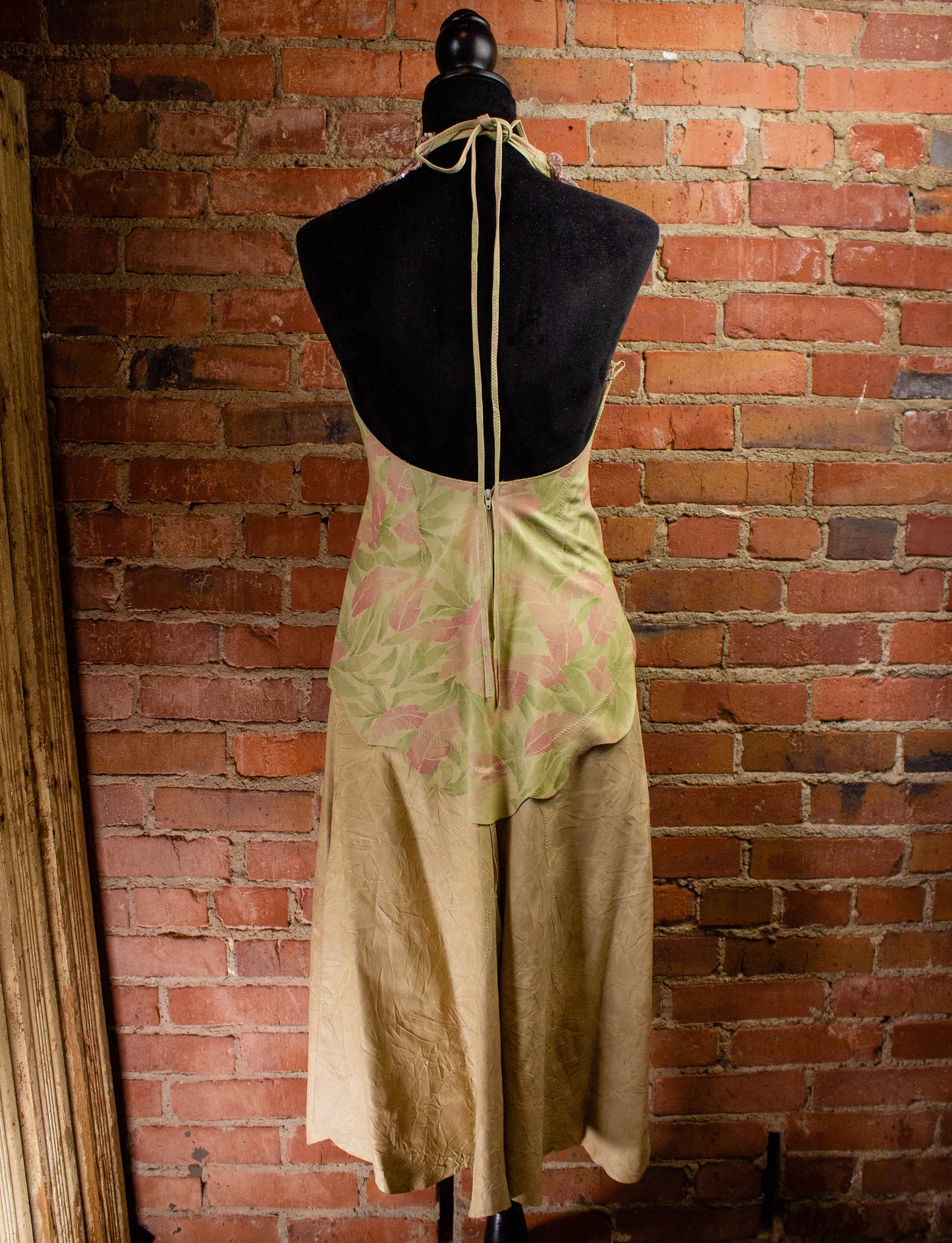 Vintage Natasa Fairy Handkerchief Leather Dress Pink/Green S
