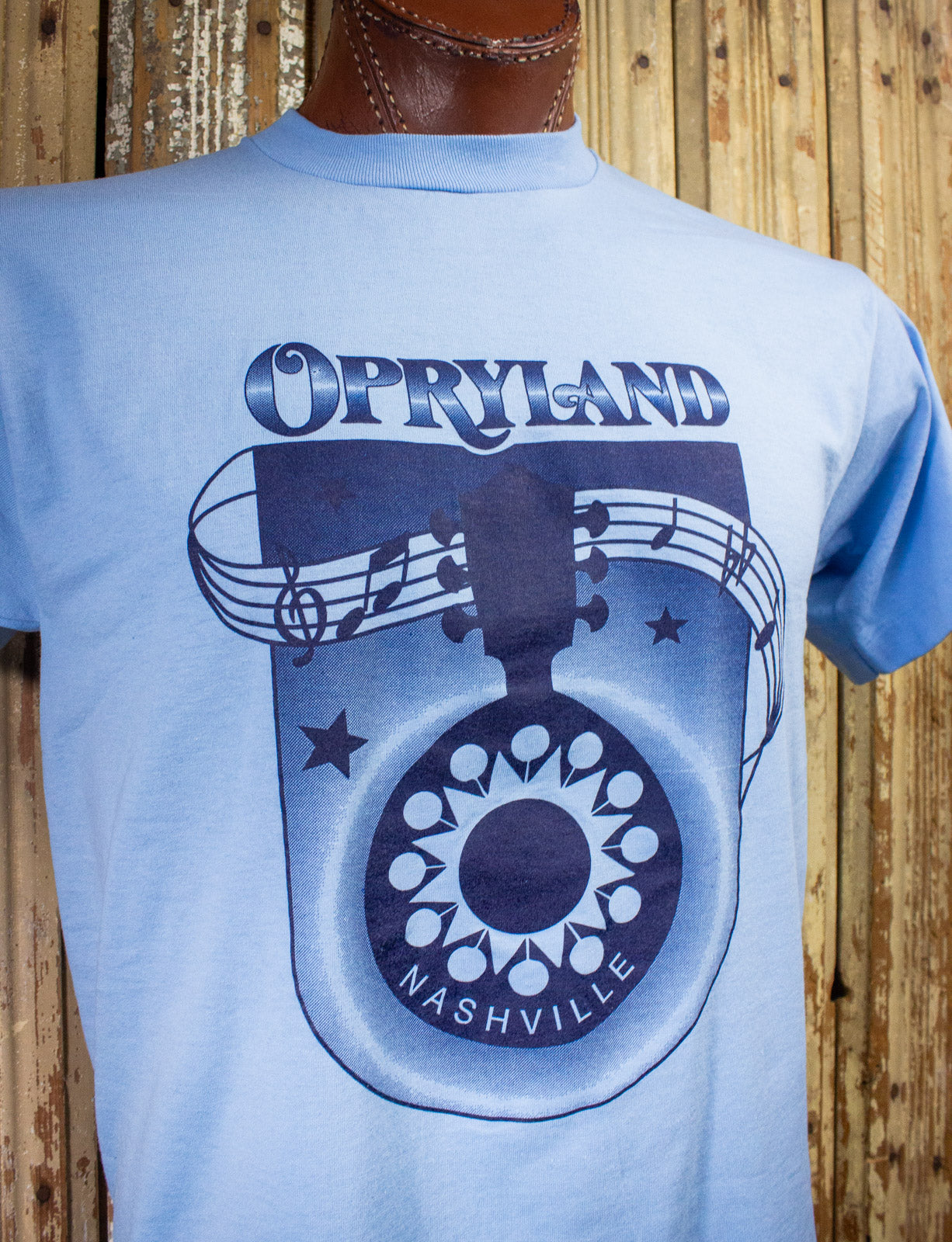 Vintage Opryland Nashville Guitar Graphic T Shirt 90s Blue Large