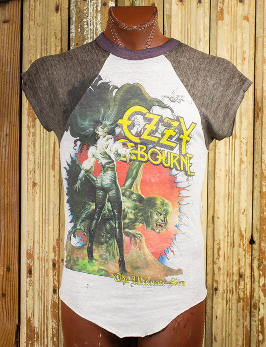 Vintage Ozzy Osbourne Ultimate Sin Raglan Concert T Shirt 1986 Small