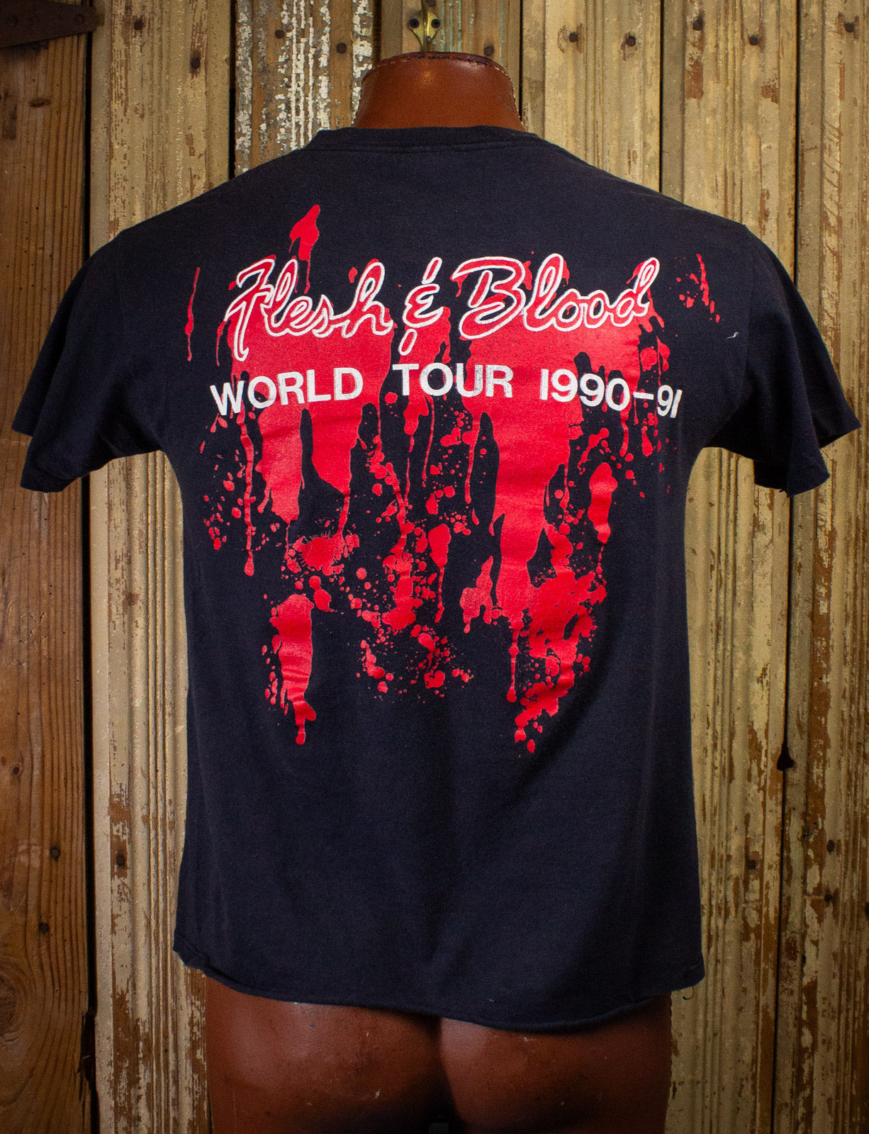 Vintage Poison Flesh & Blood Concert T Shirt 1990-91 Large