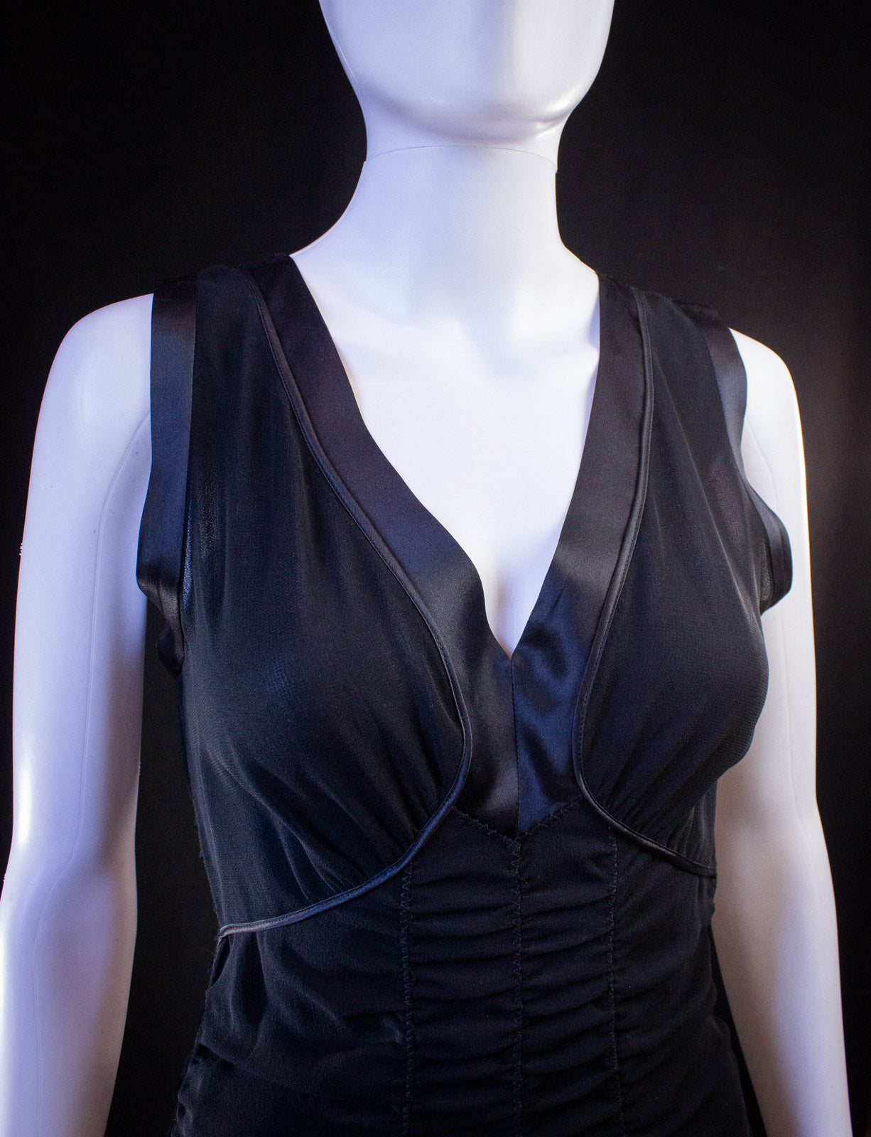 Prada Black Silk Bias Cut Sleeveless Dress XS