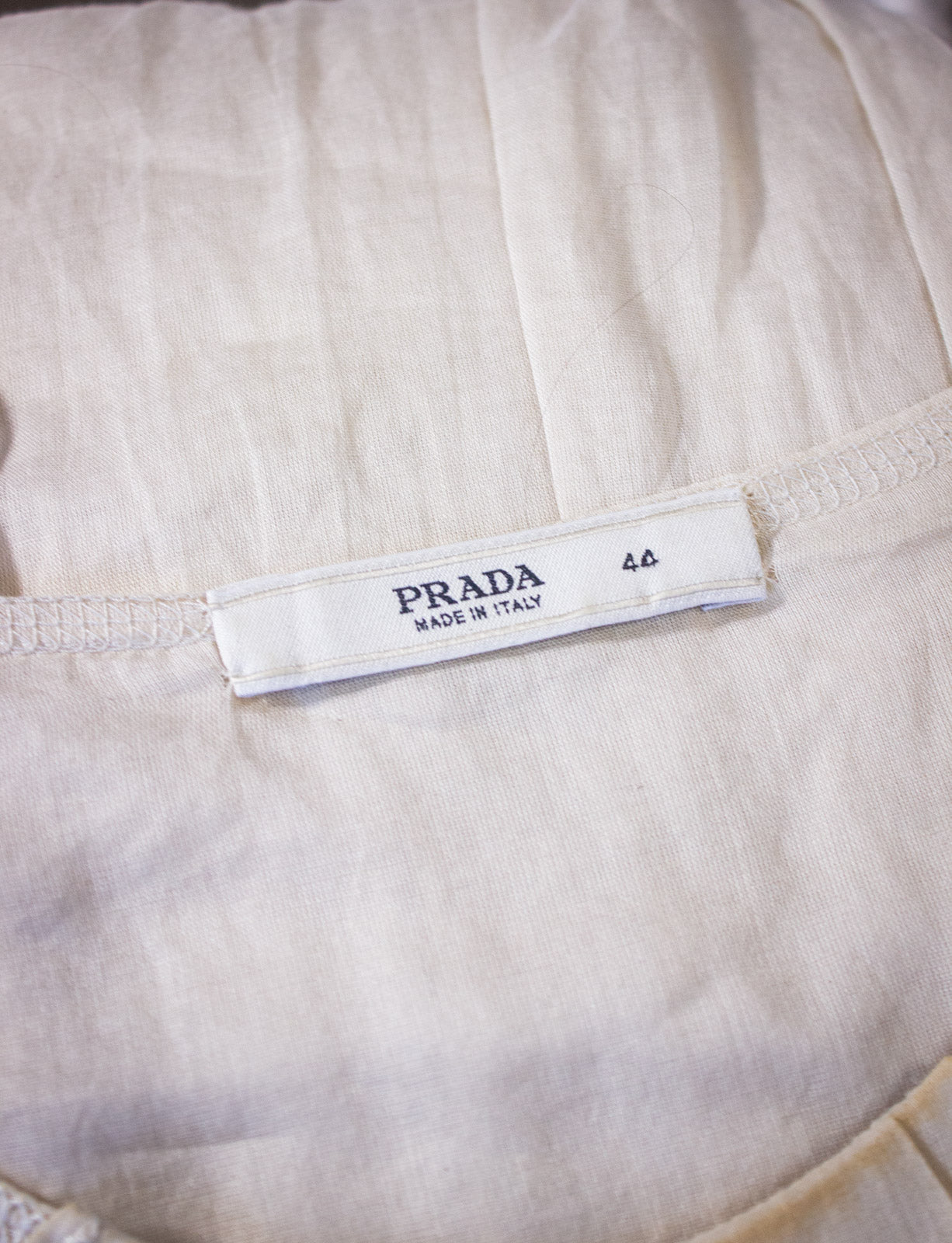 Vintage Prada Cream Sleeveless Dress Small