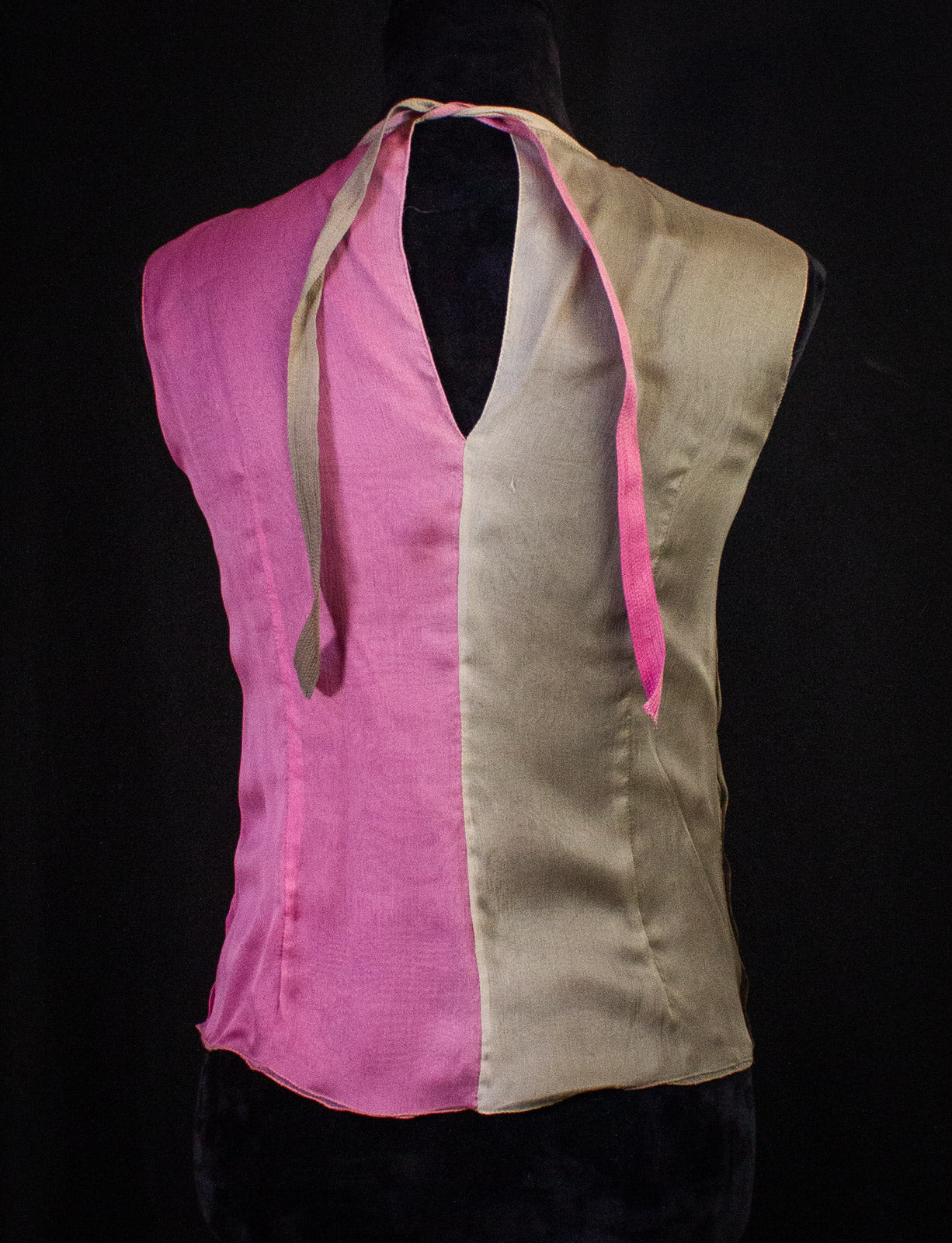 Vintage Prada Pink Ombre Silk Blouse Small