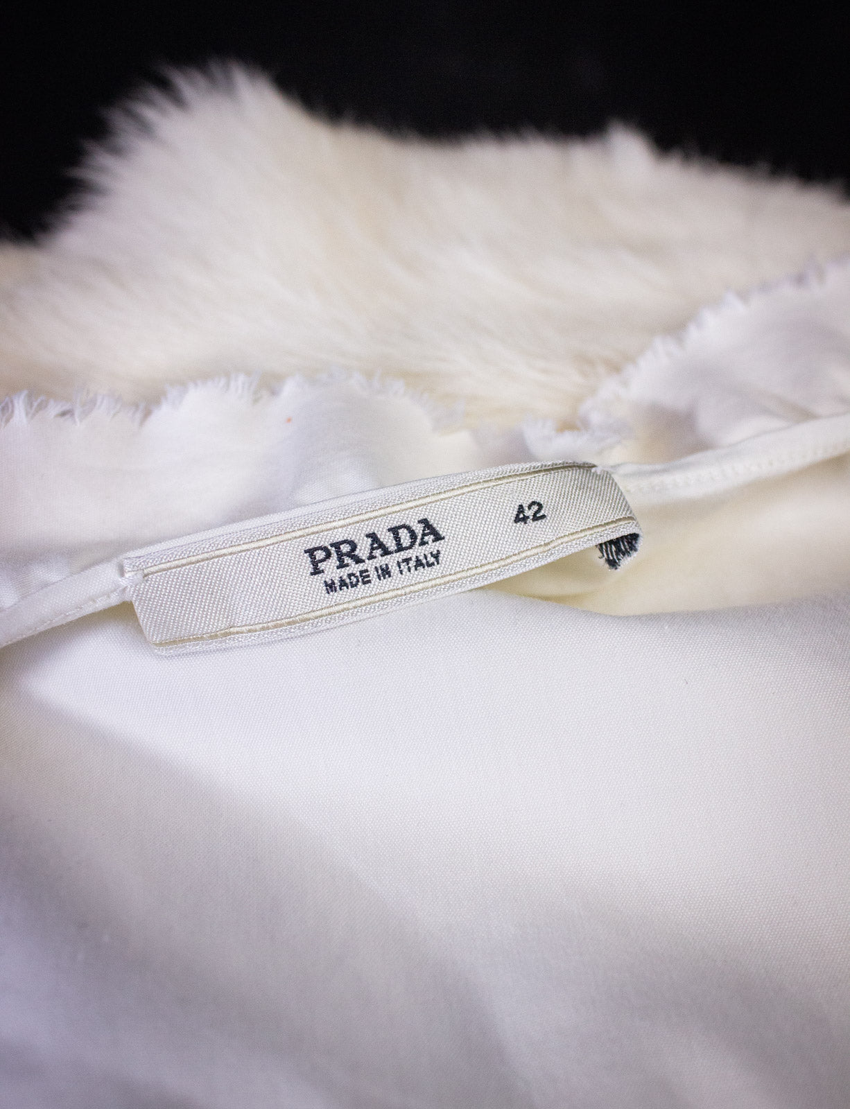 Vintage Prada White Ruched Top Small