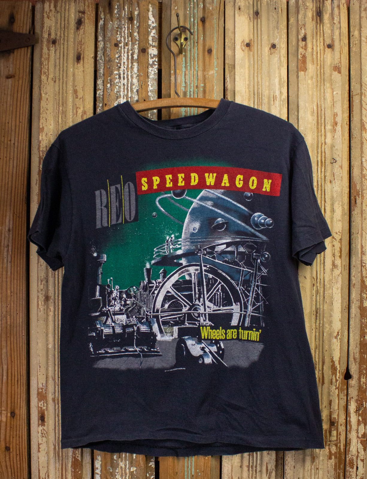 Vintage REO Speedwagon Wheels Are Turnin' Concert T Shirt 1984-85 Black  Medium