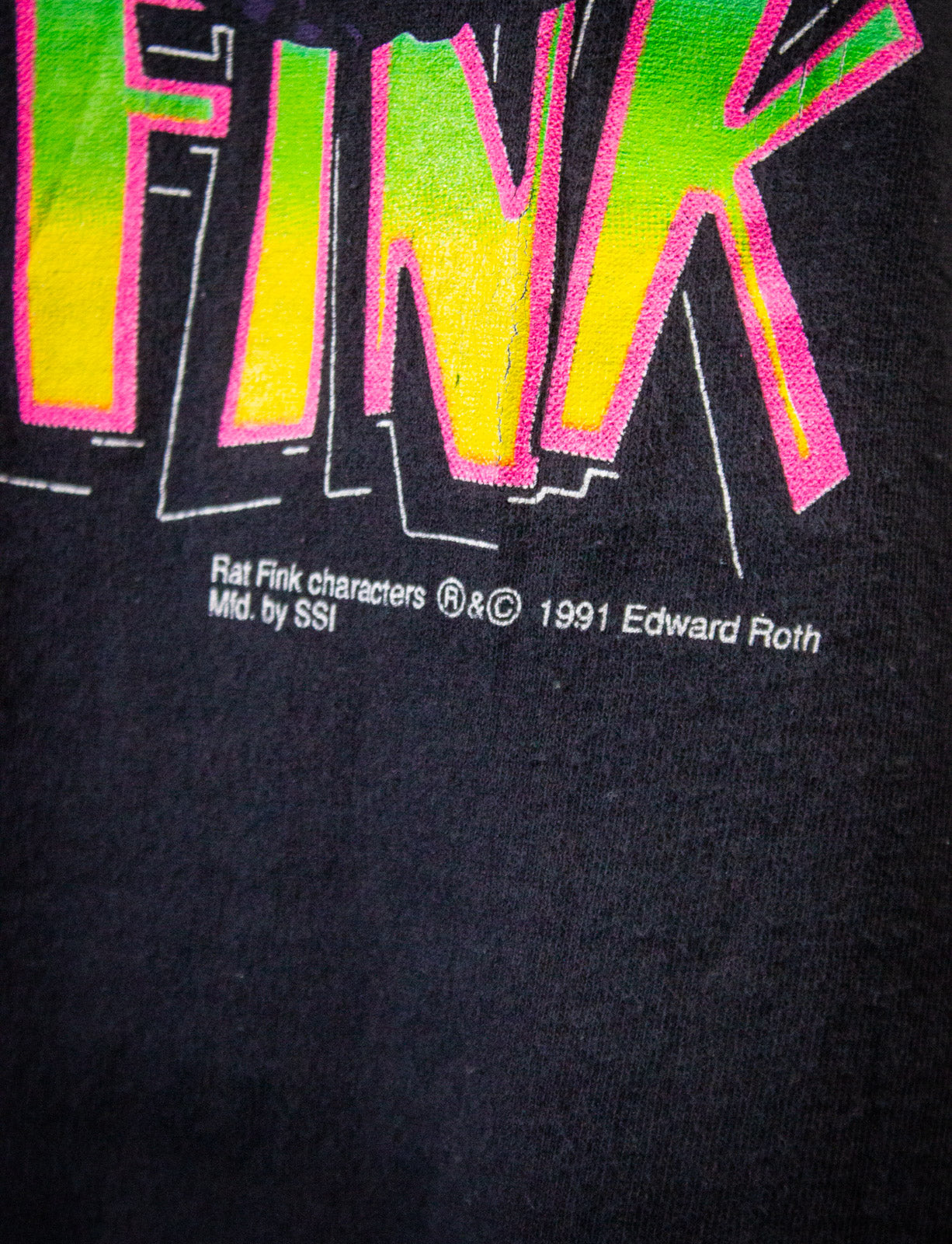 Vintage Rat Fink Party Fink Graphic T Shirt 1991 Black Large
