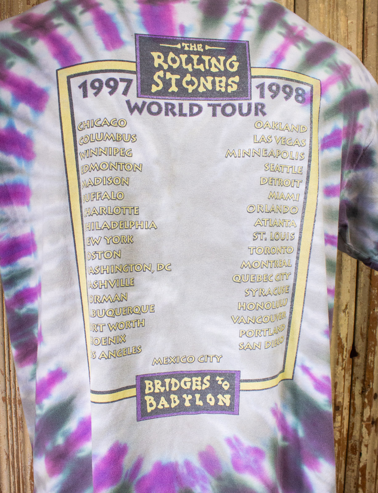 Vintage Rolling Stones Bridges To Babylon Concert T Shirt 1997-98 Tie Dye 2XL
