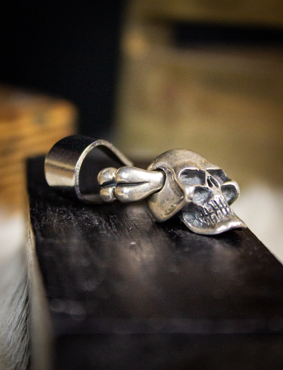 Vintage Sterling Silver Skull Pendant