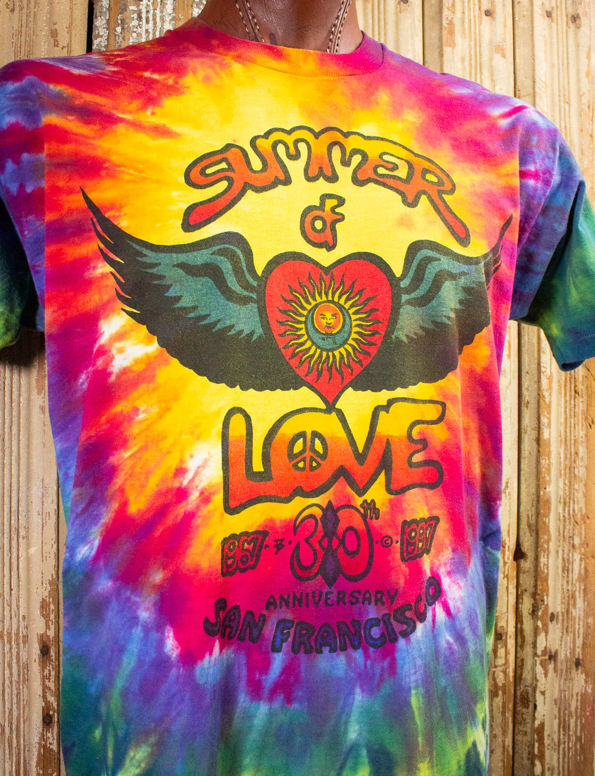 Vintage Summer Of Love 30th Anniversary Graphic T Shirt 1997 Tie Dye XL