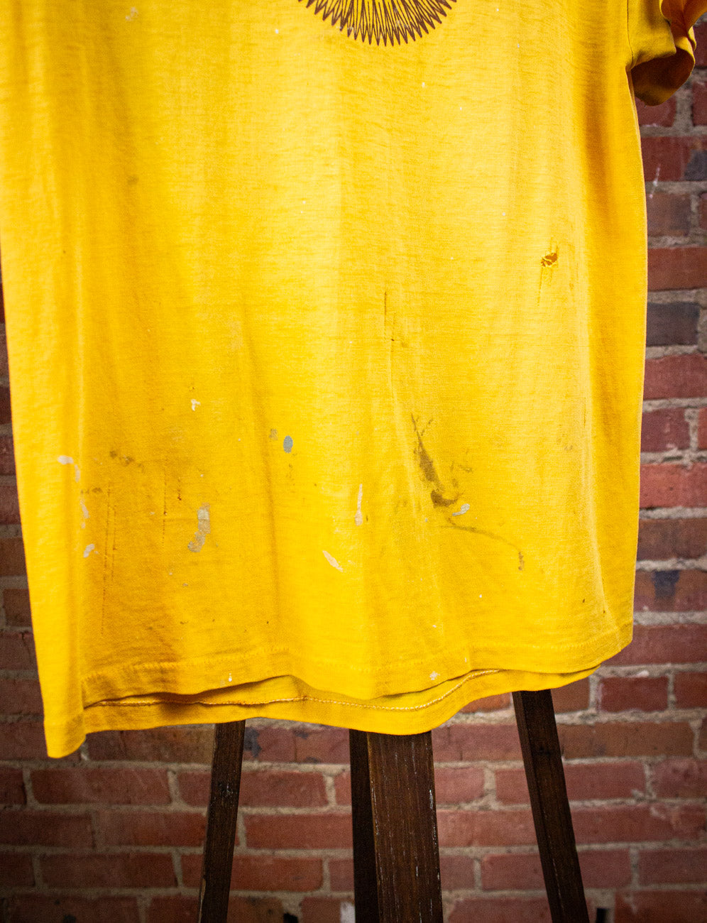 Vintage Sunflower Nights Graphic T Shirt 80s Yellow Small