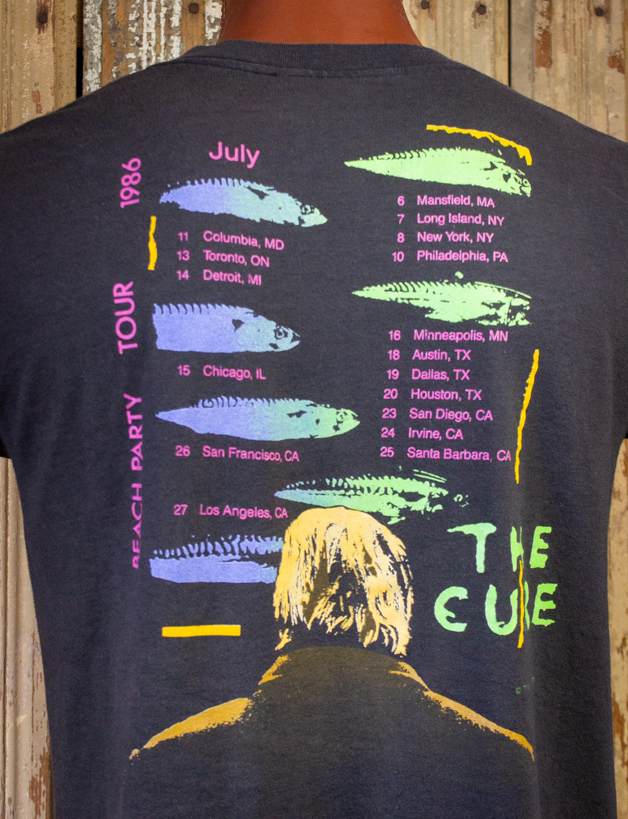 Vintage The Cure Beach Party Tour Concert T shirt 1986 Black Large