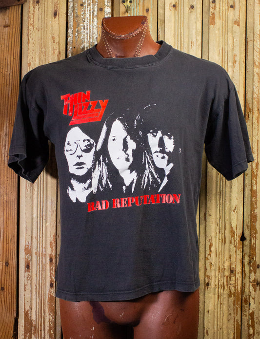 Vintage Thin Lizzy Bad Reputation Concert T Shirt 90s Black XL