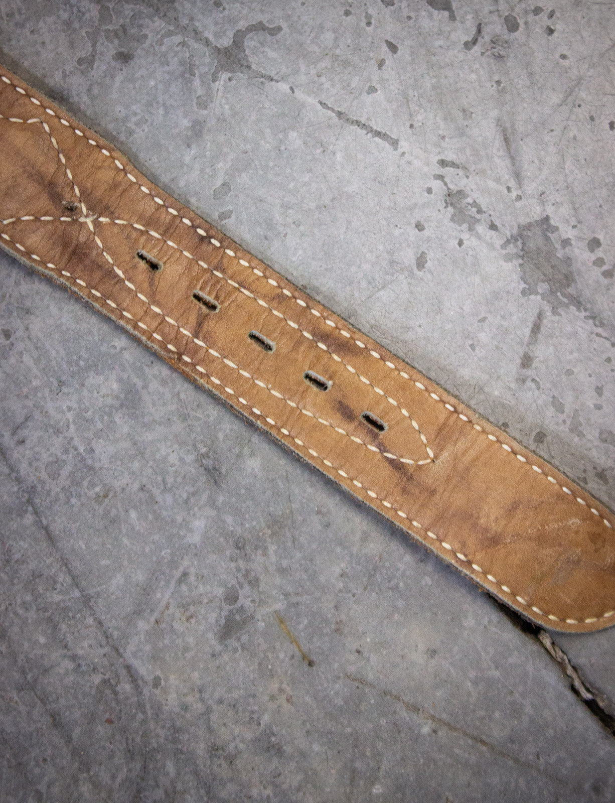 Vintage Tony Lama Leather Belt With Turquoise Buckle Size 30