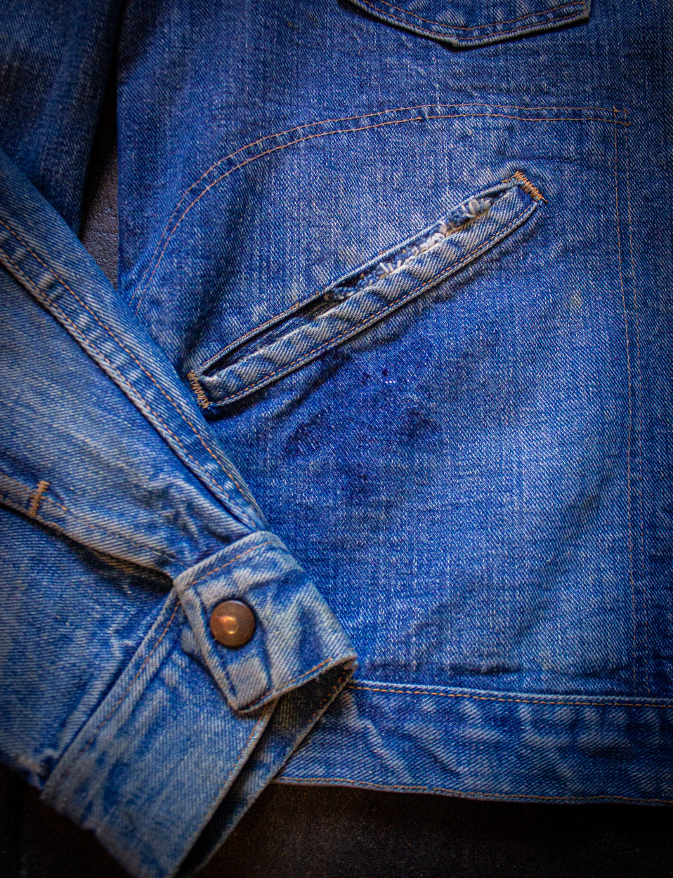 Vintage Wrangler 24MJZ Denim Jackets 60s Large