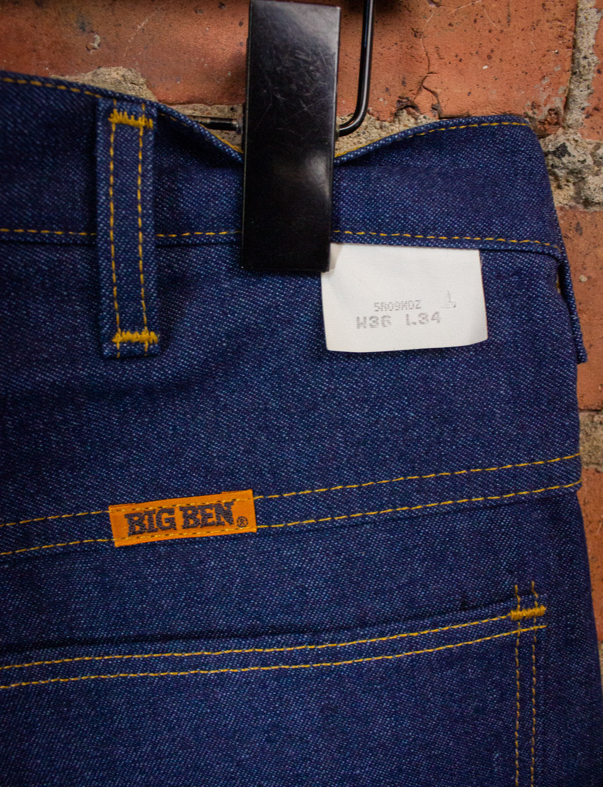 Vintage Wrangler Big Ben Denim Carpenter Jeans 70s Dark Wash 36x34