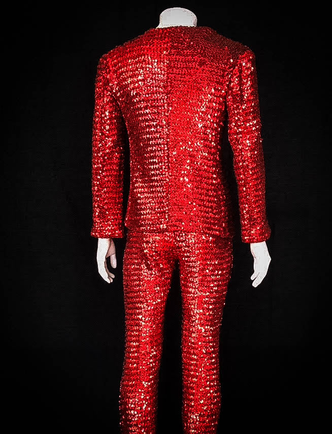 Vintage Jumping Jack Flash Red Sequin Suit 70s Medium
