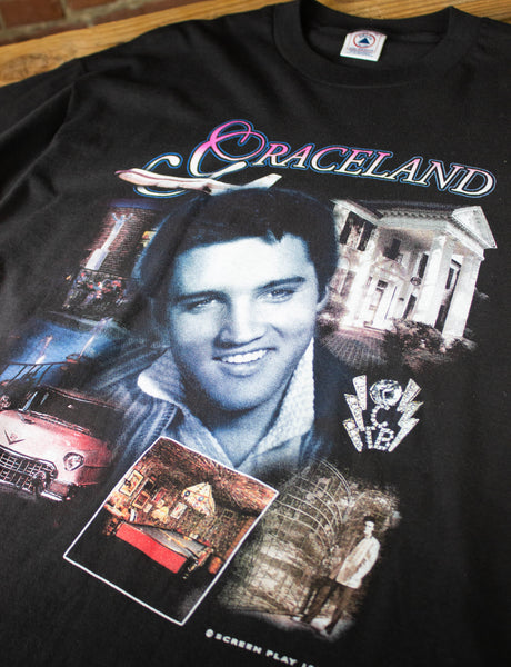 Vintage Elvis Graceland T Shirt 1998 Large – Black Shag Vintage