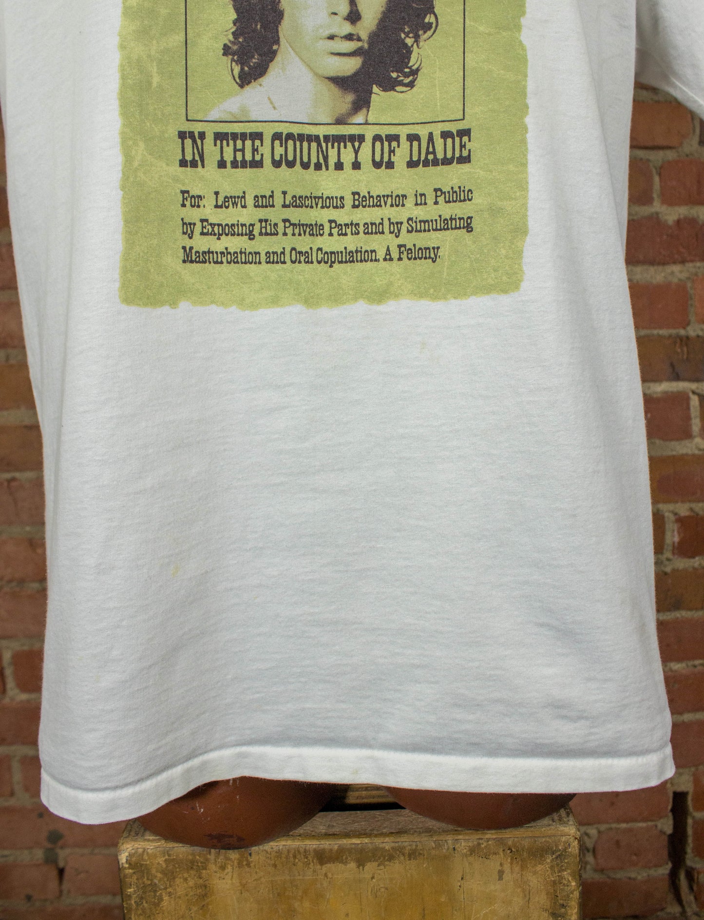 The Doors 90s Jim Morrison Wanted Poster Cancelled Tour White Concert T Shirt Unisex XL