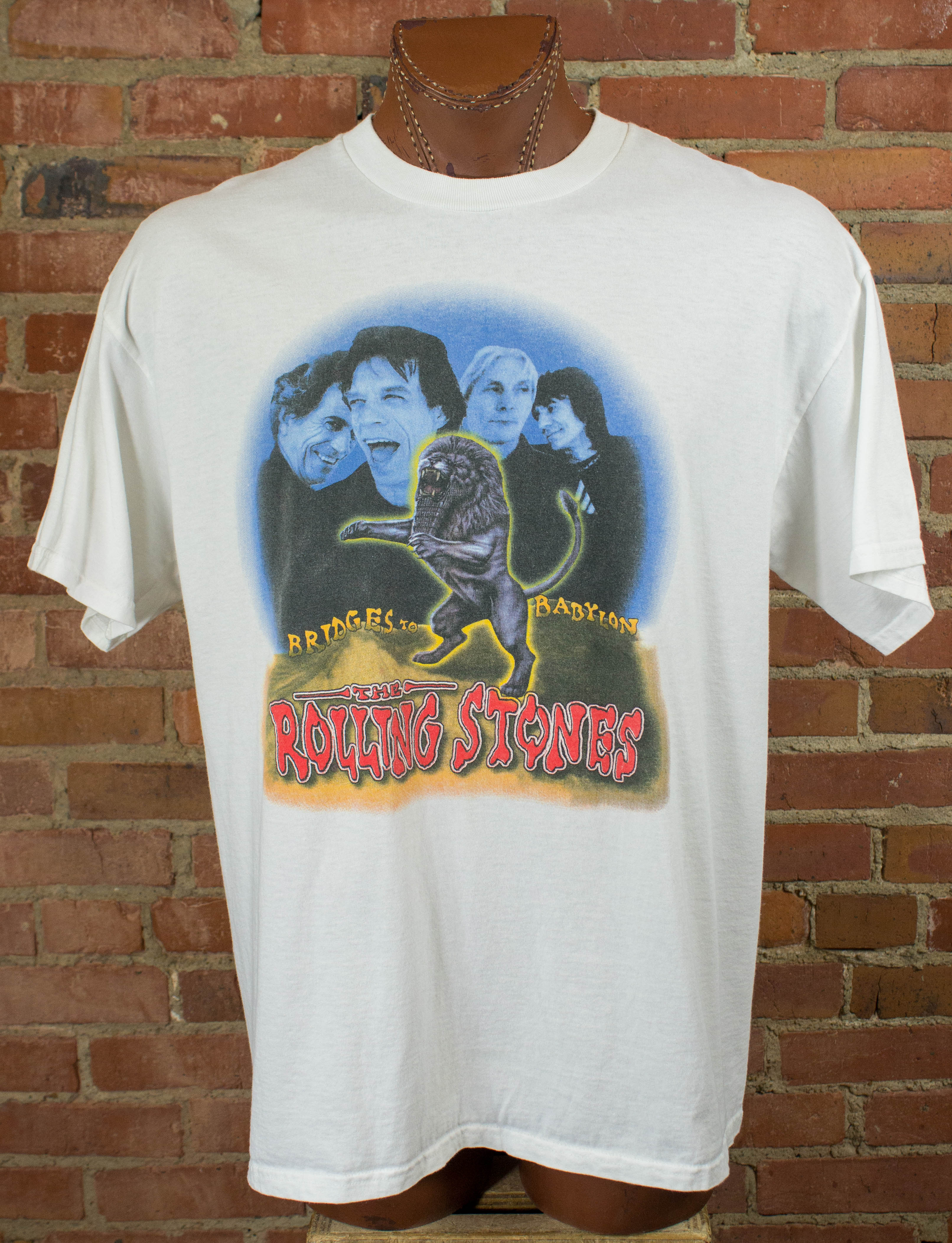 Vintage The Rolling Stones 1997 Bridges to Babylon Lion Logo and Band