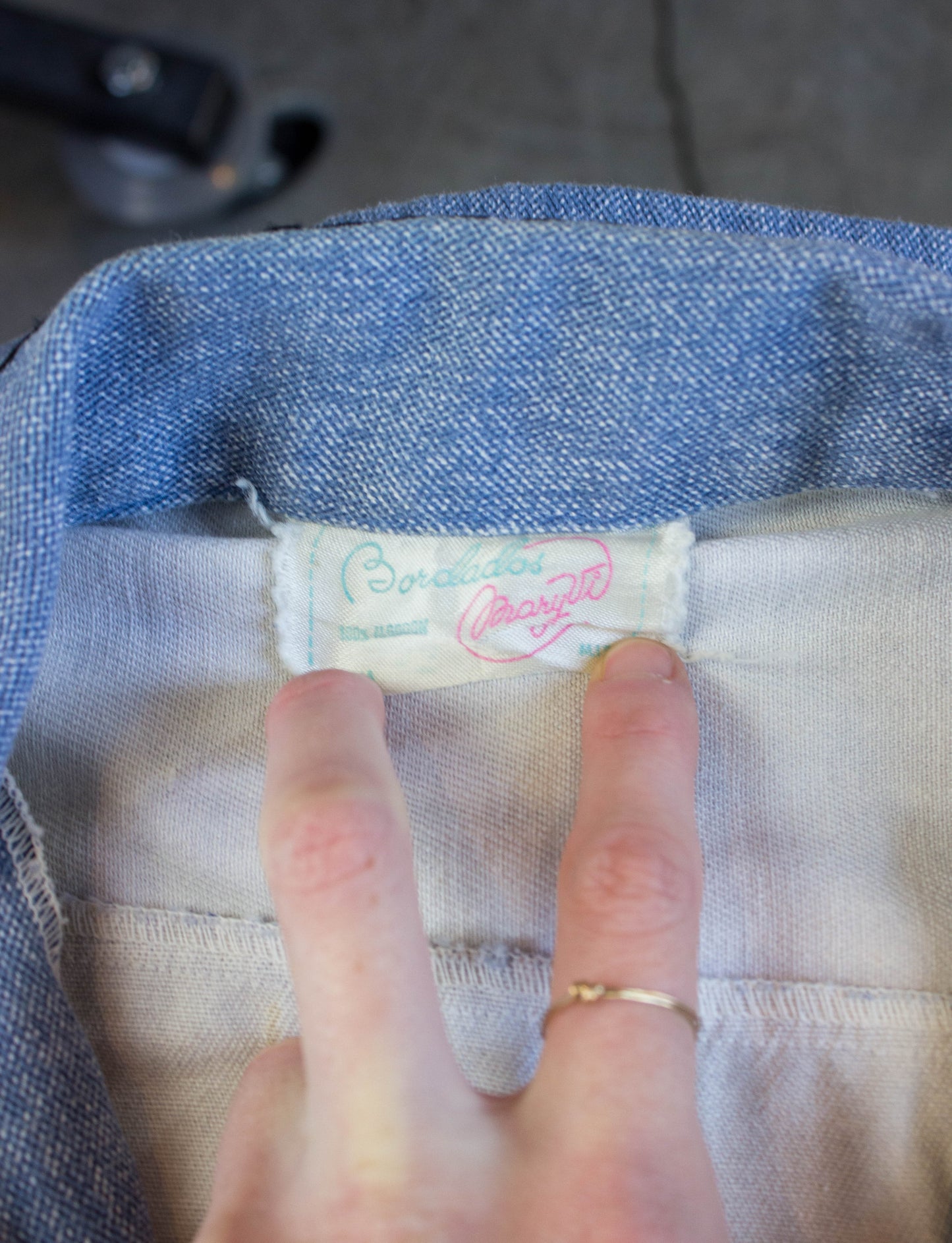 Vintage 70s Ethnic Embroidered Denim Jacket Unisex Large