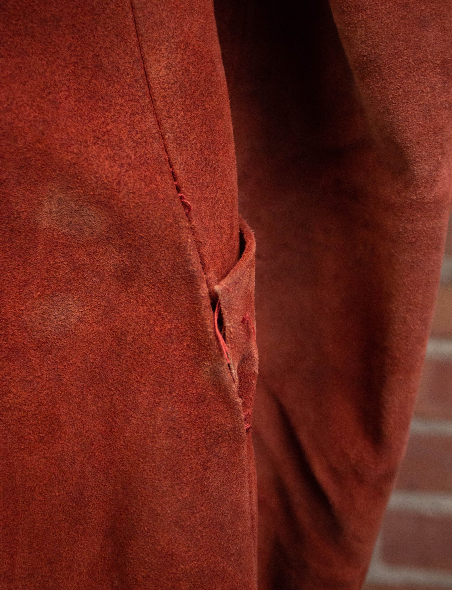 Vintage 70s Carla Suede Sherpa Lined Coat with Hood Medium