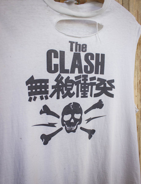 Vintage Clash Cut Off Concert T Shirt 80s White Large – Black Shag