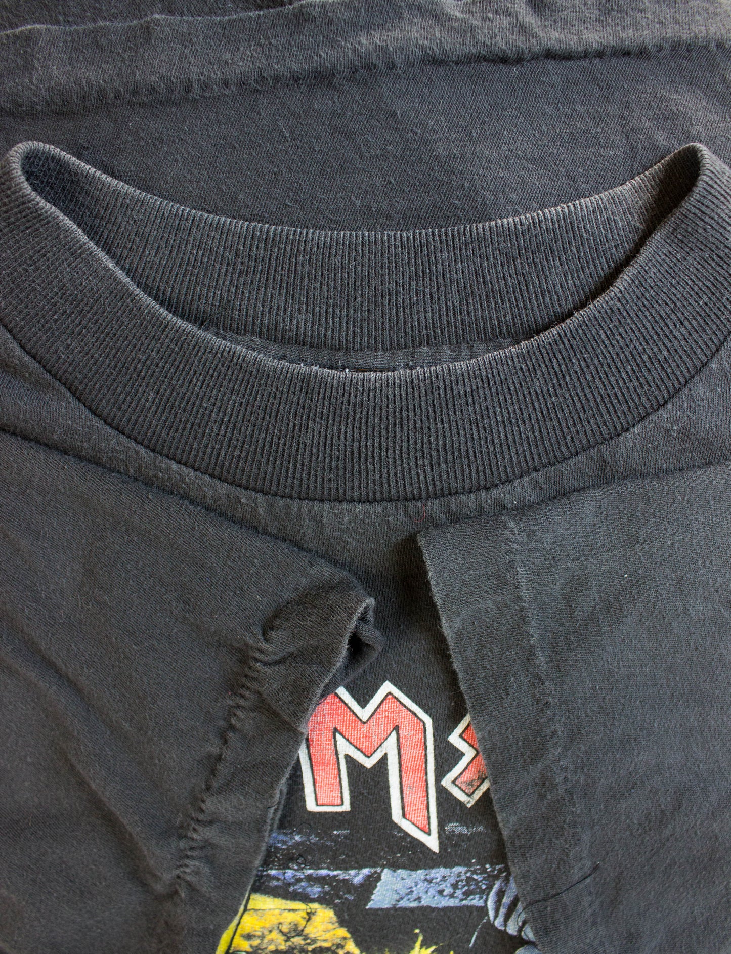 Vintage Iron Maiden Concert T Shirt 1990 No Prayer For The Dying Black Medium-Large