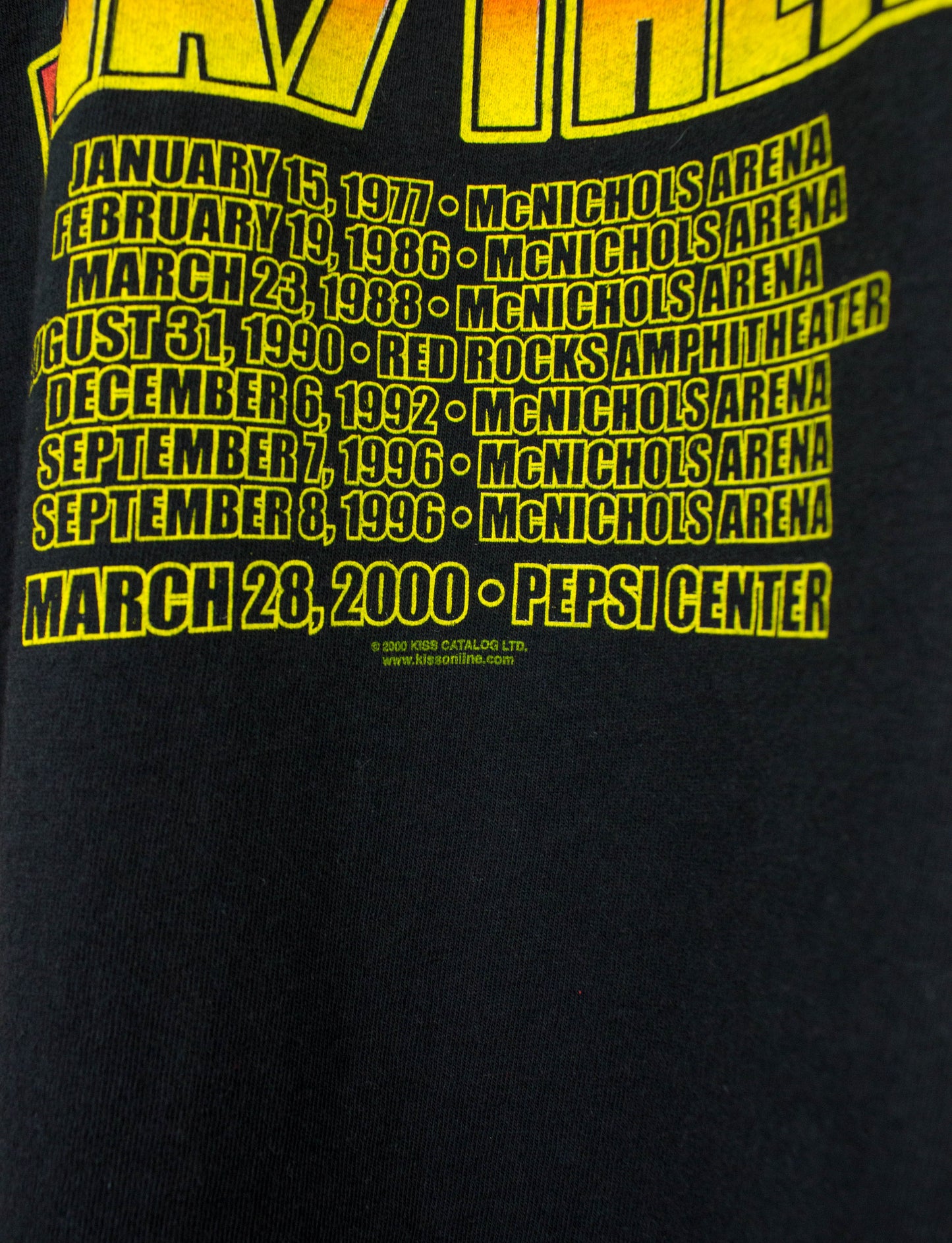 Vintage KISS Concert T Shirt 2000 Rocks Denver I Was There Black XL