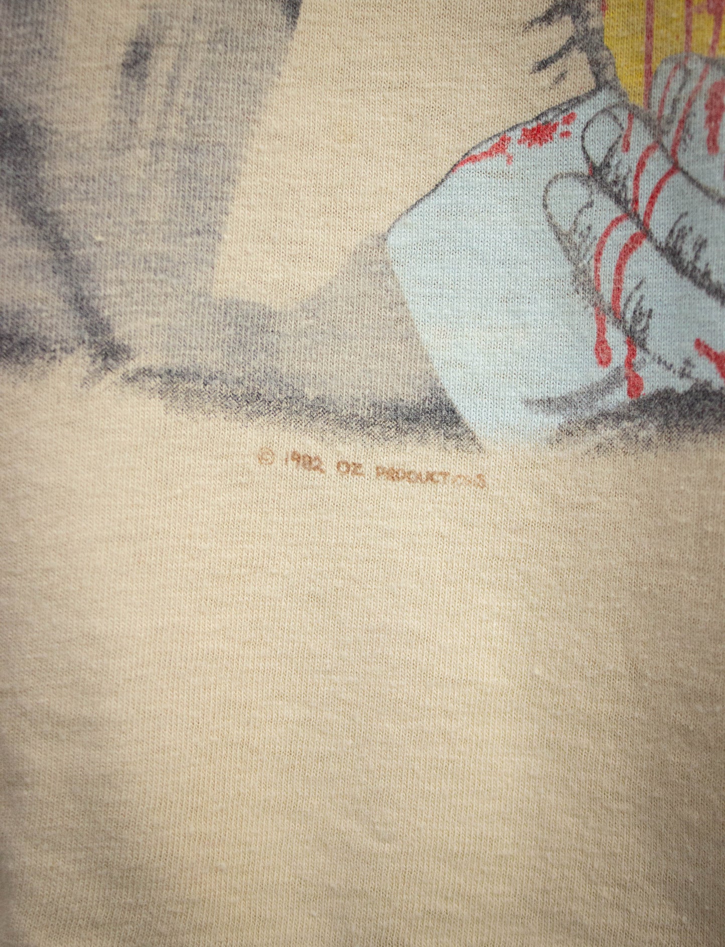 Vintage Ozzy Osbourne Texas Ozzy Bites The Big One Concert T Shirt 1982 Tan XS