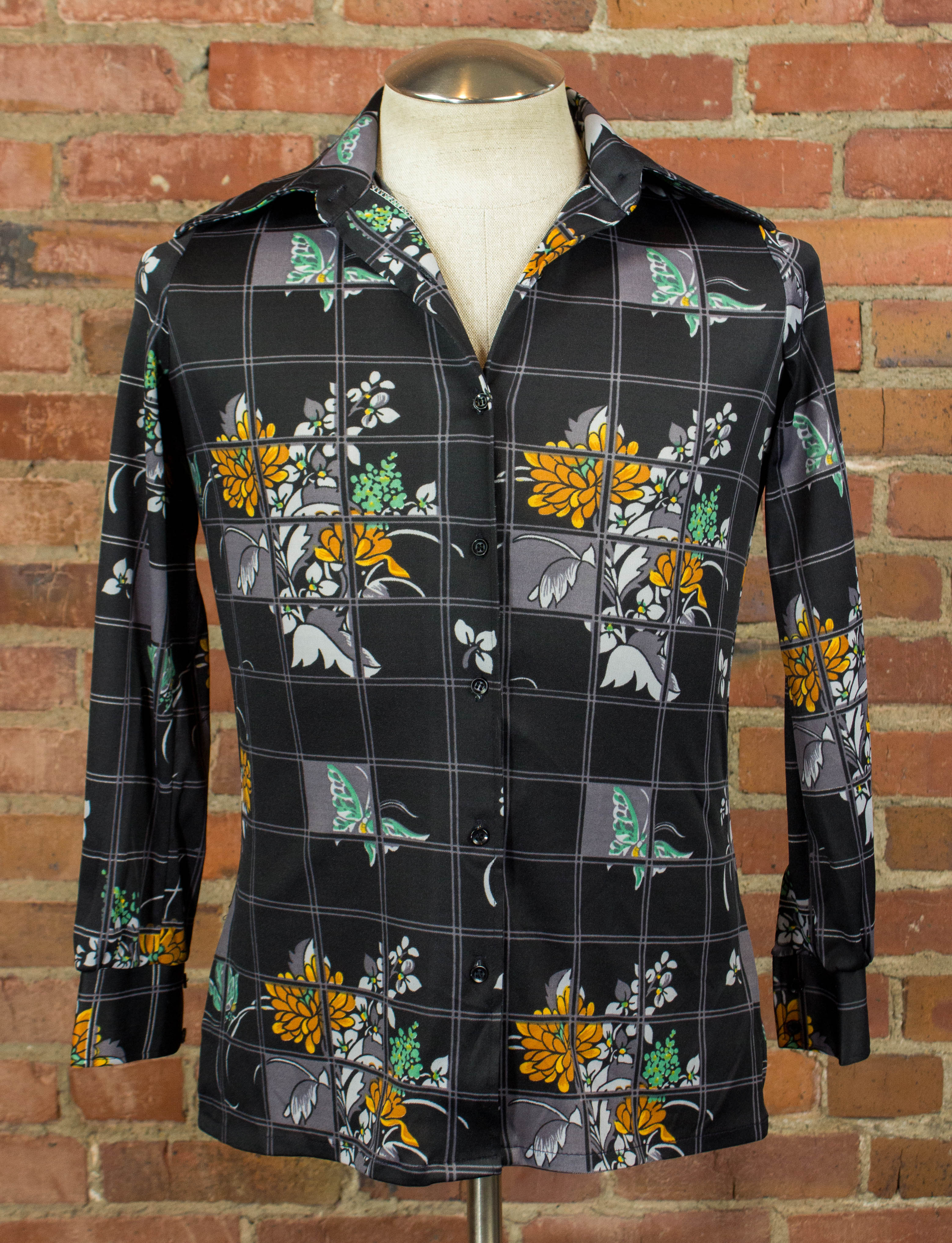 Vintage Trissi Floral Butterfly Disco Shirt 70s Black Geometric XS-Sma –  Black Shag Vintage