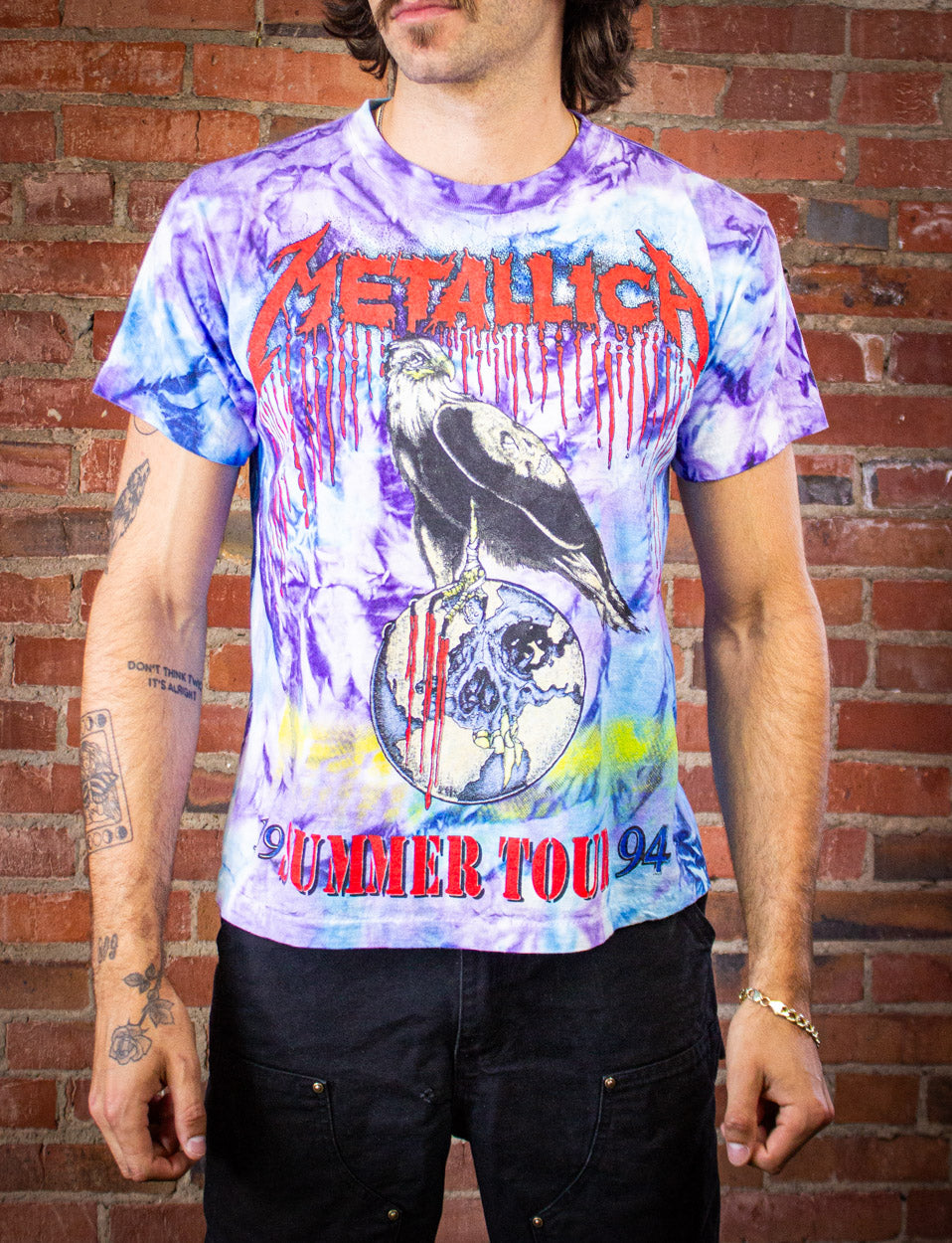 Vintage Metallica Concert T Shirt 1994 Summer Tour Tie Dye L
