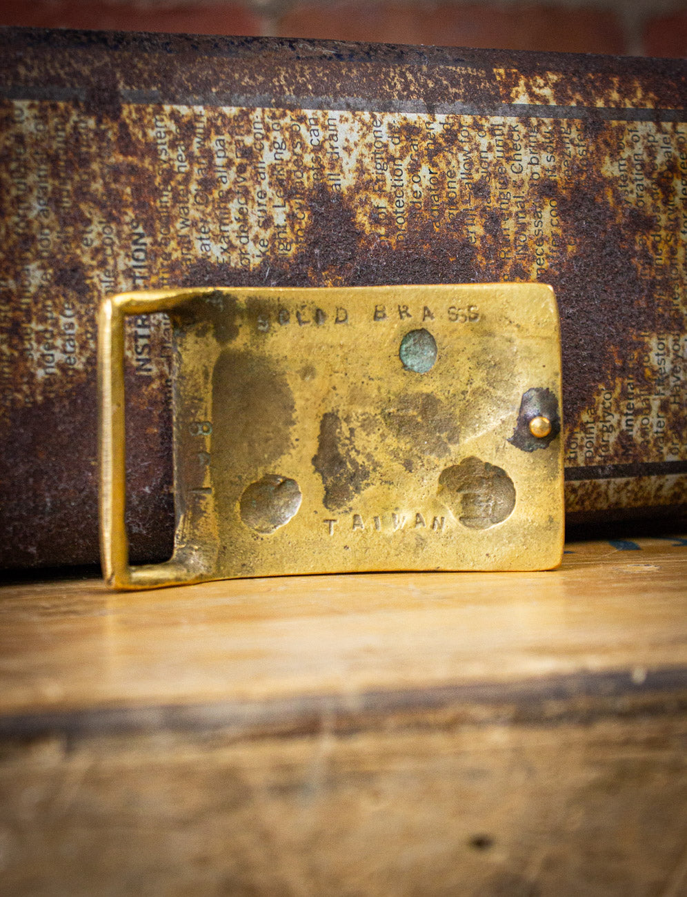 Vintage Biker Couple Motorcycle Brass Belt Buckle 70s