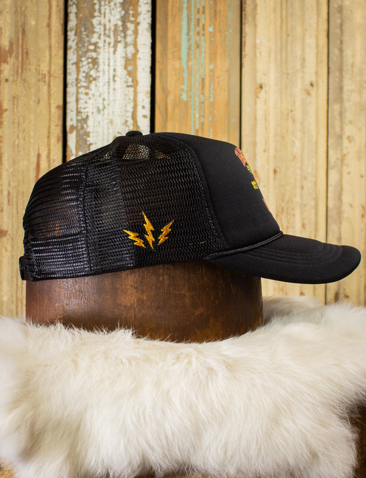 Black Shag Vintage Winged Skull + Snake Trucker Hat