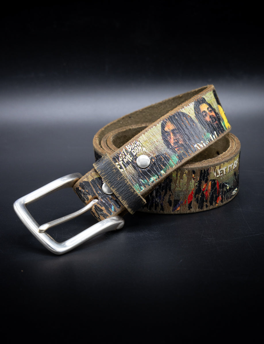 Custom Beatles Let It Be Leather Belt Size 33