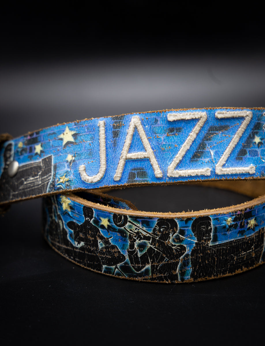 Custom "Jazz" Leather Belt Size 33