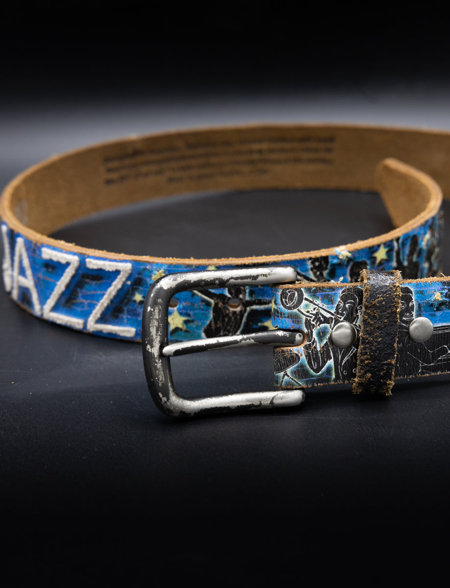 Custom "Jazz" Leather Belt Size 33
