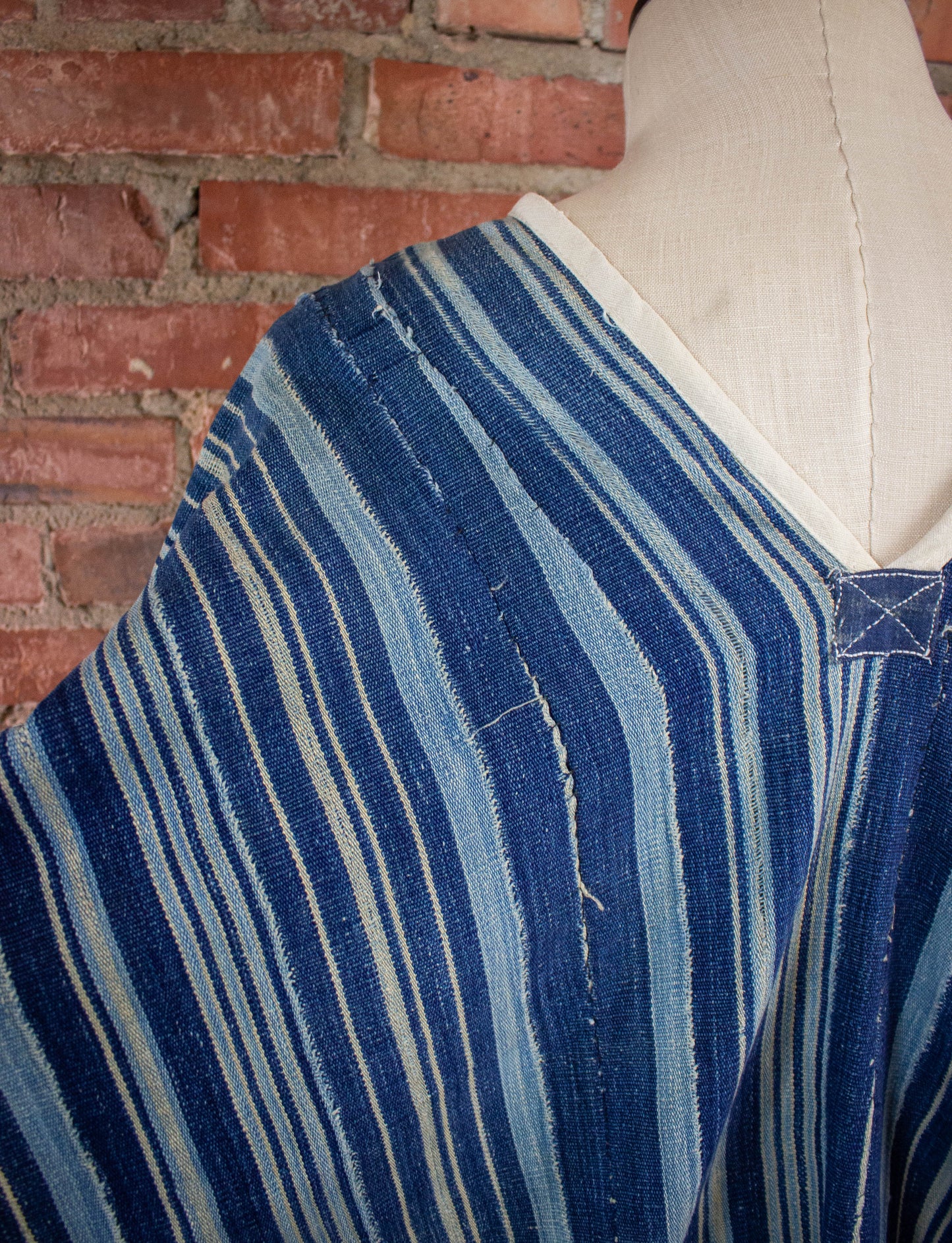 Custom African Indigo Mud Cloth Poncho #2