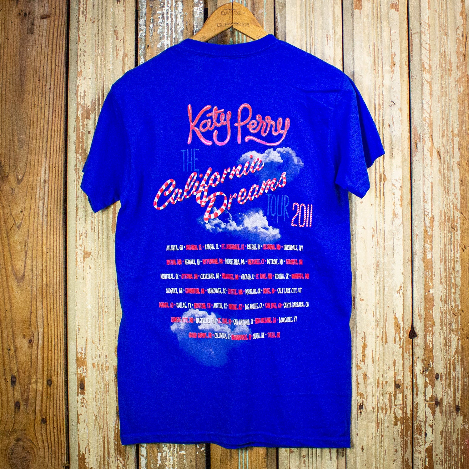 Katy Perry Teenage Dream Concert T Shirt 2010 Blue Small