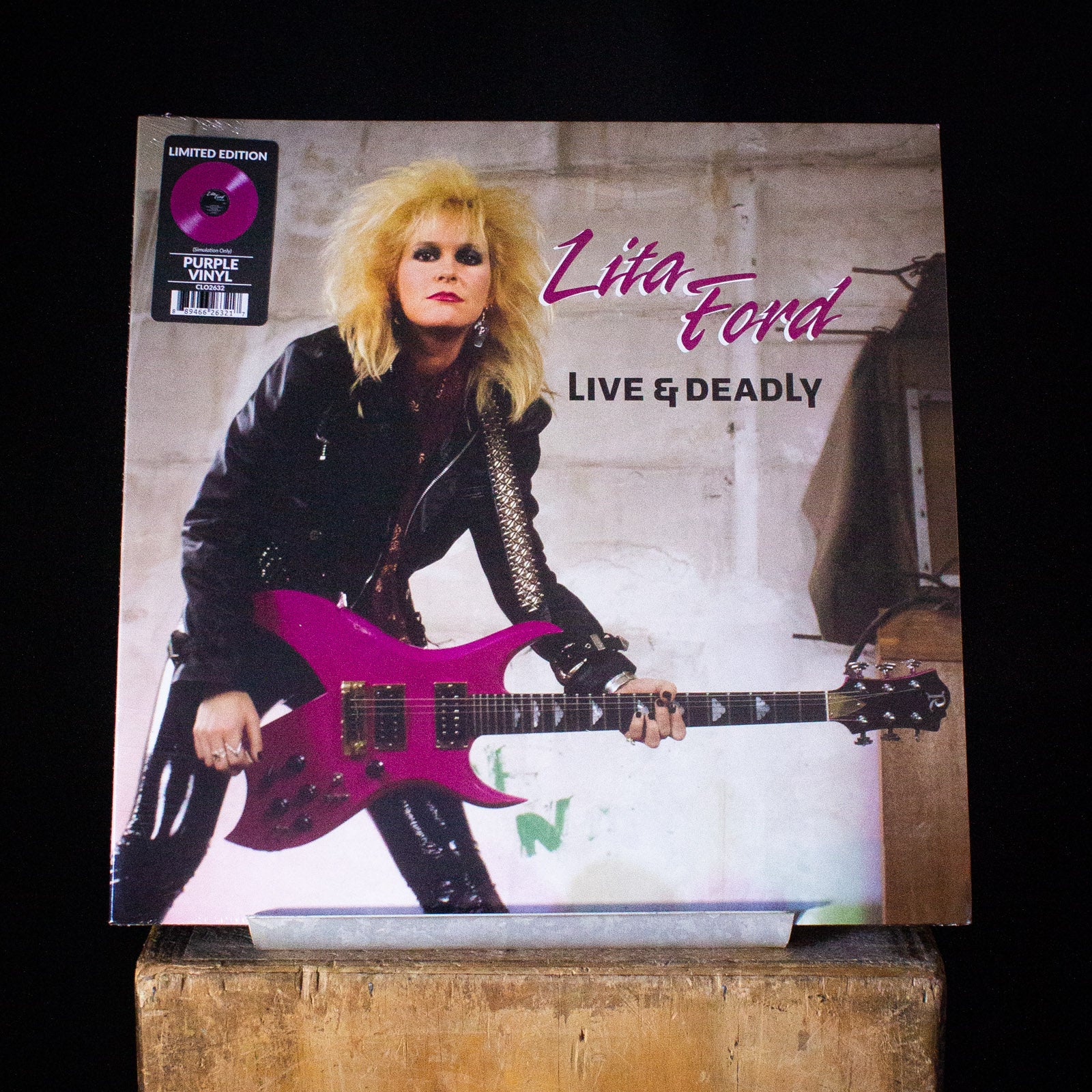 Lita Ford Live And Deadly Lp Purple Vinyl Black Shag Vintage