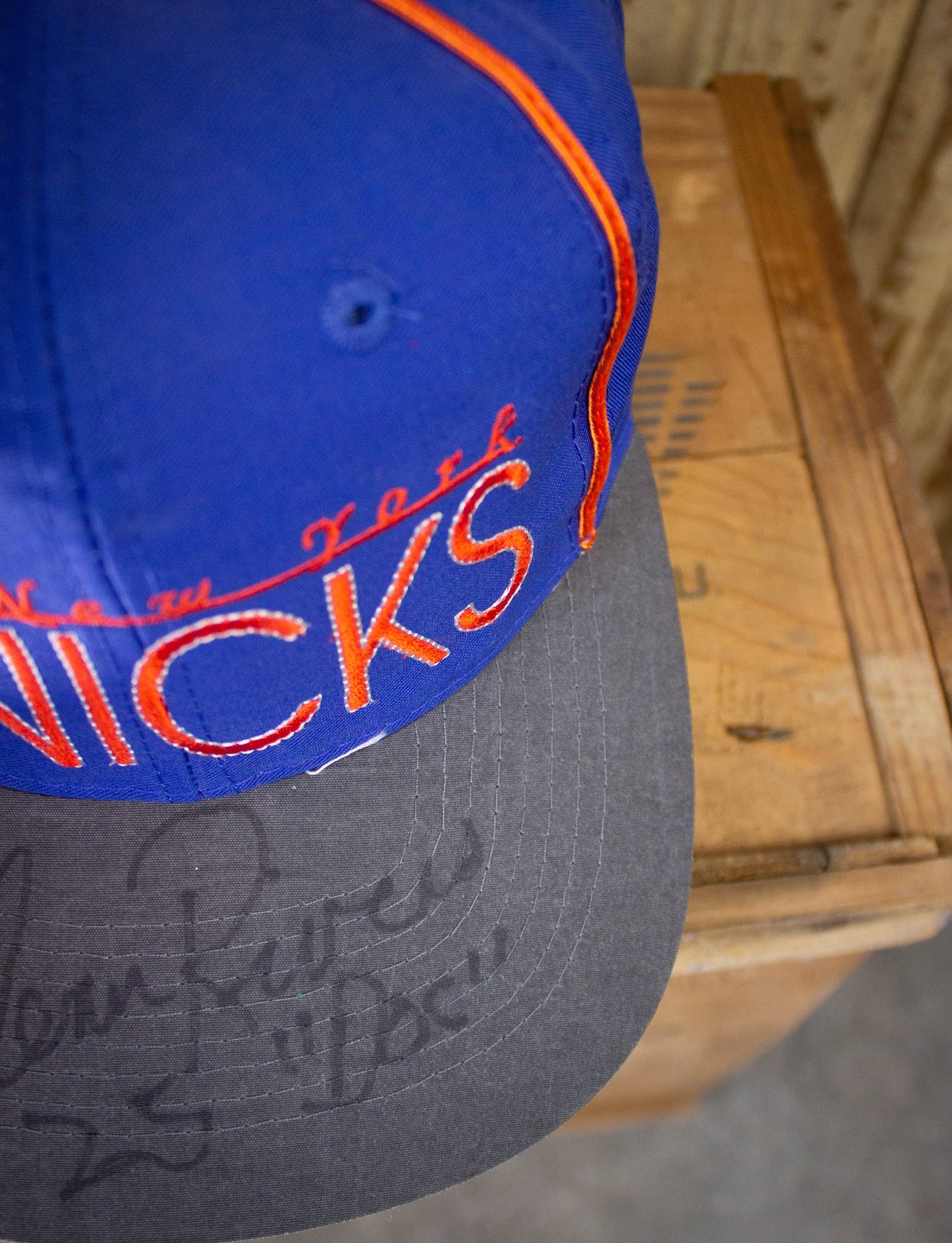 Vintage 90s New York Knicks Doc Rivers Signed NBA Hat