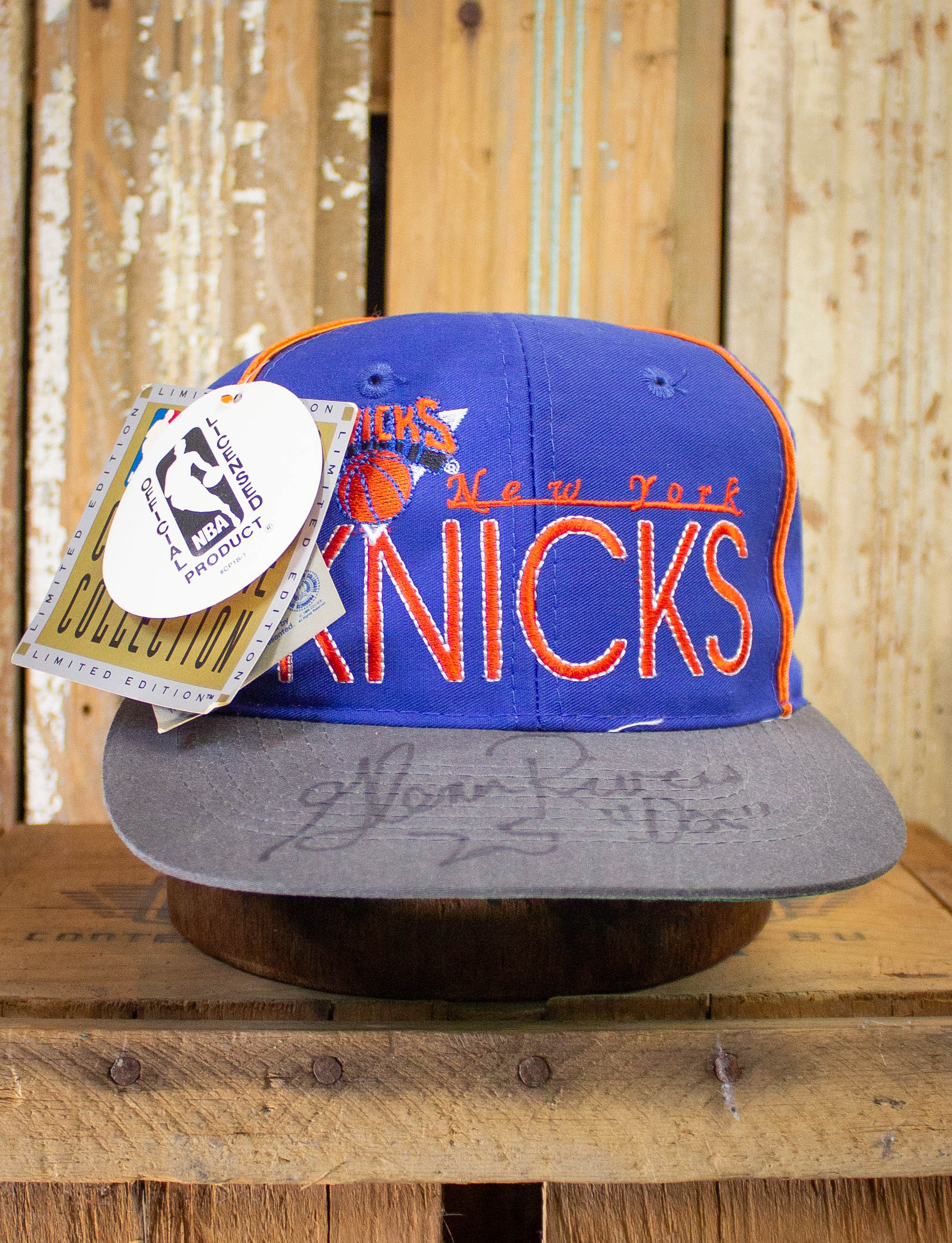 Vintage 90s New York Knicks Doc Rivers Signed NBA Hat – Black Shag Vintage