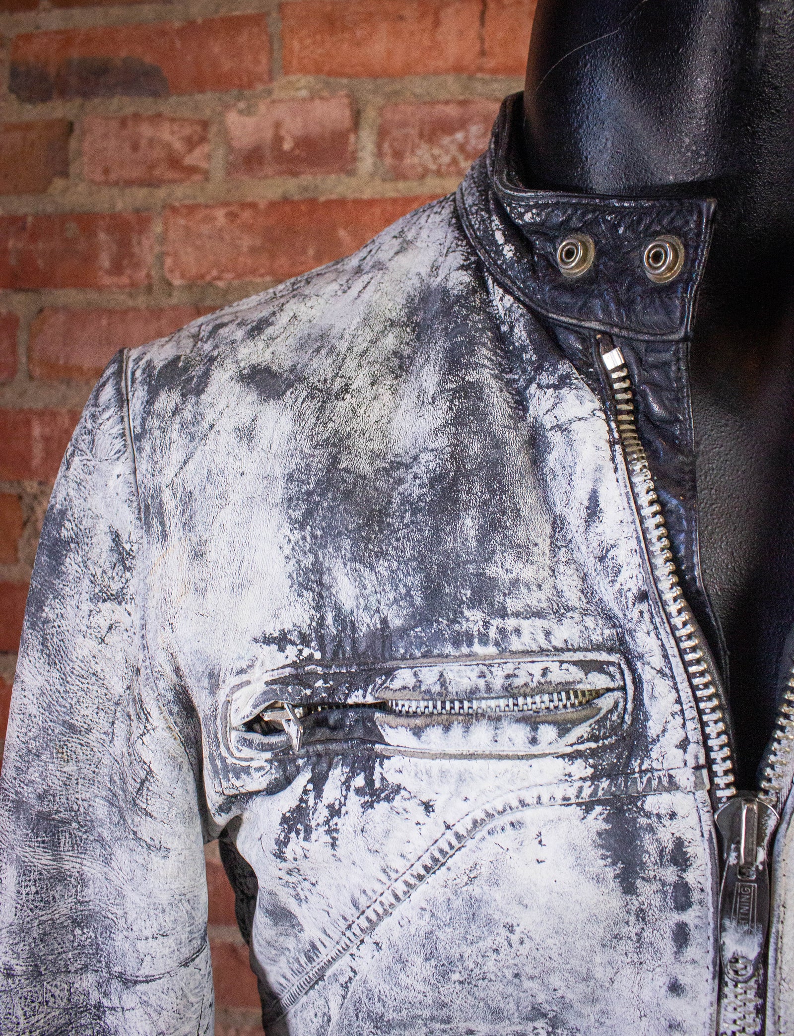 No Human is Supreme Leather Cafe Racer Jacket by Dead End Career