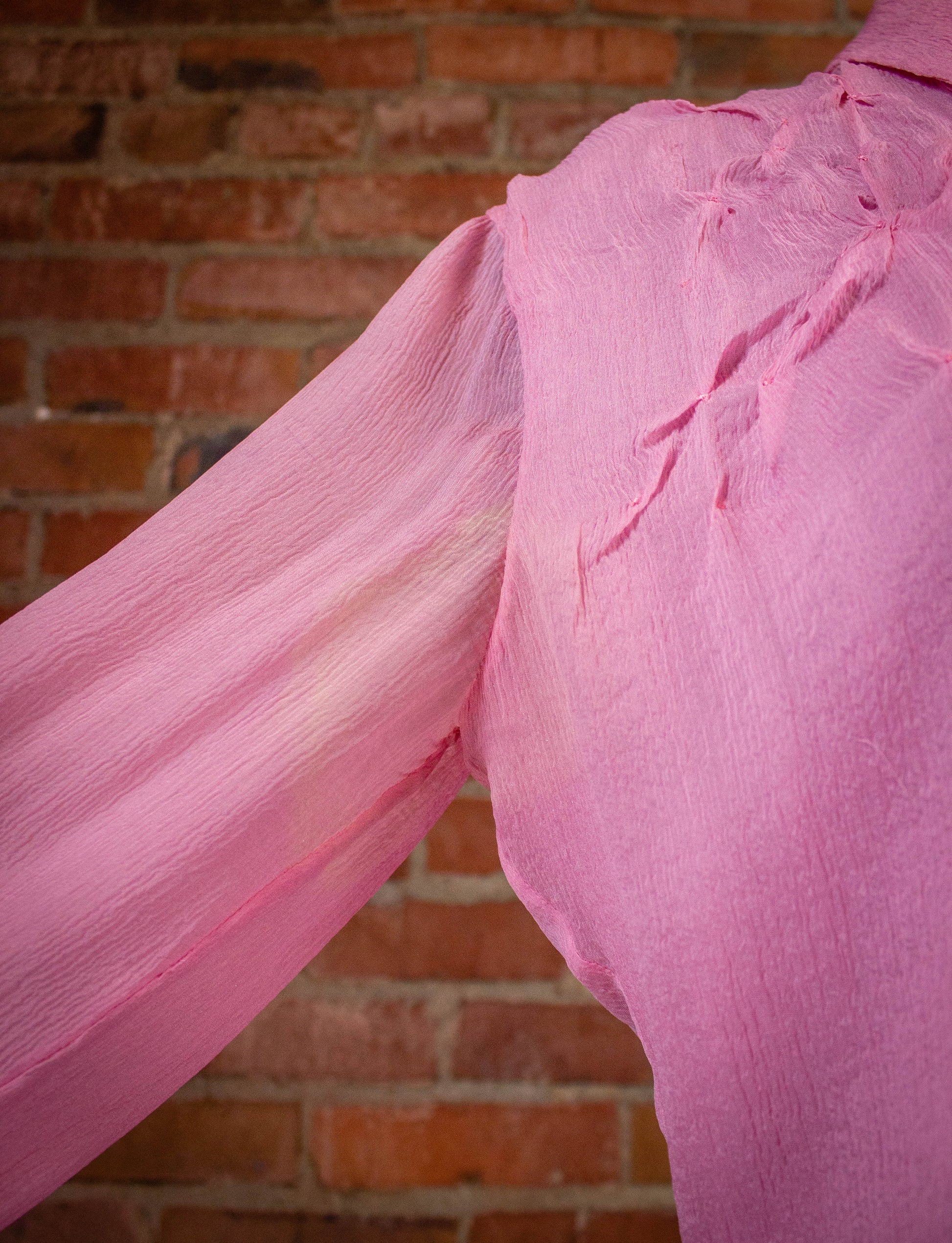 Prada Pink Chiffon Silk Blouse Small