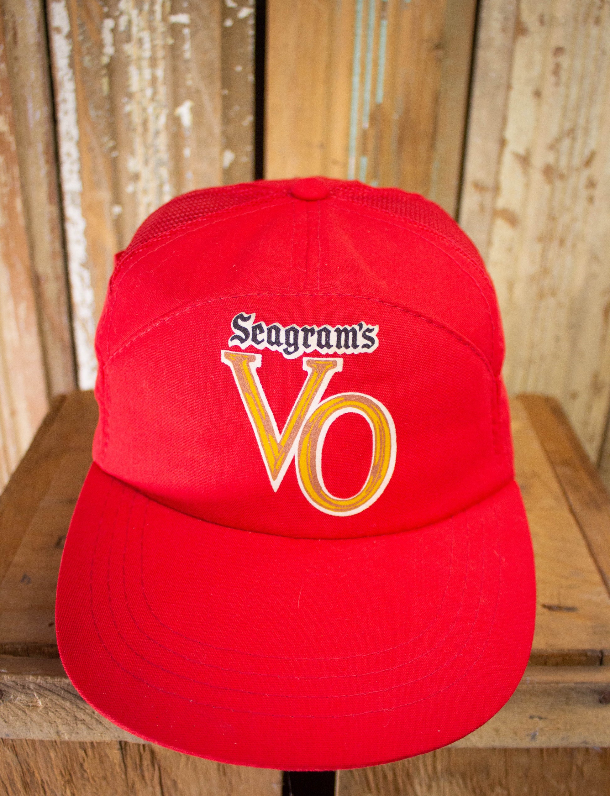 Vintage 90s Seagermans Canadian Whiskey Red Trucker Hat