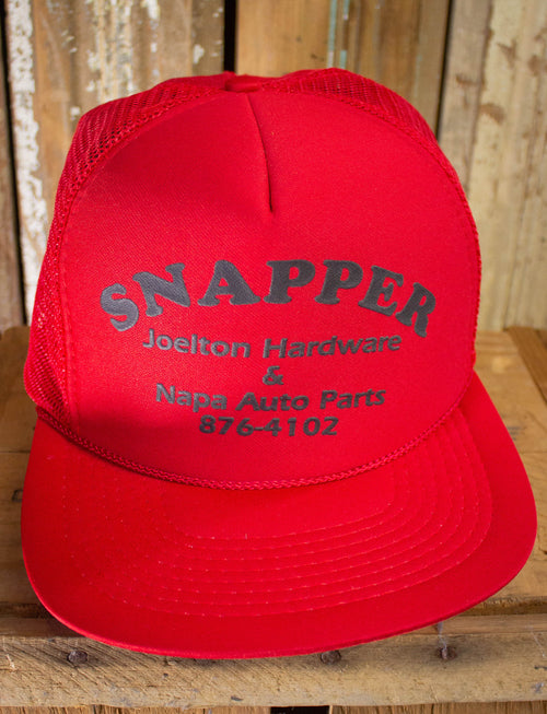 Vintage 80s Snapper Joelton Hardware And Auto Red Trucker Hat