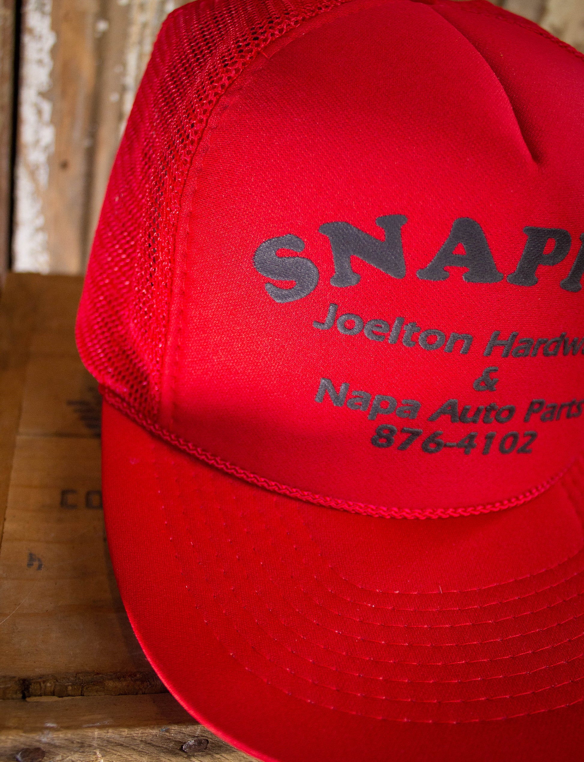 Vintage 80s Snapper Joelton Hardware And Auto Red Trucker Hat