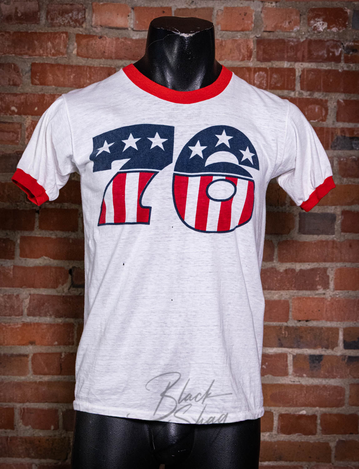 Vintage 1976 Bicentennial Graphic Ringer T Shirt Small