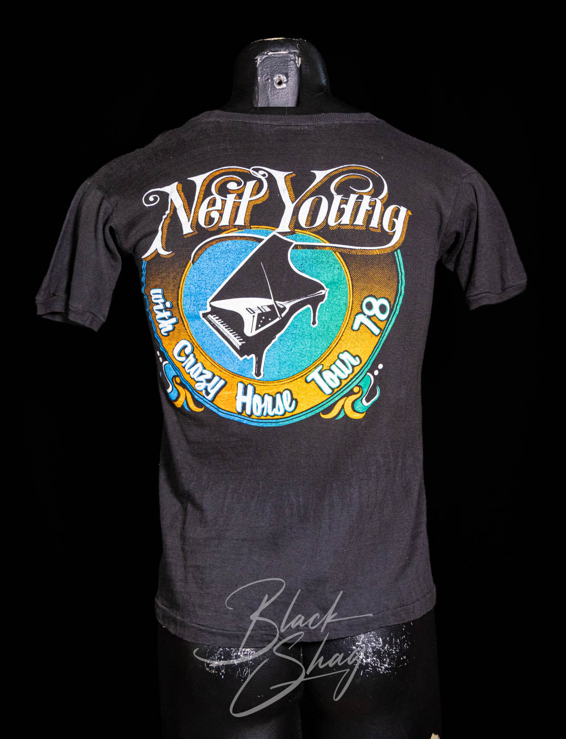 Vintage 1978 Neil Young Crazy Horse Tour Parking Lot Concert T Shirt Small